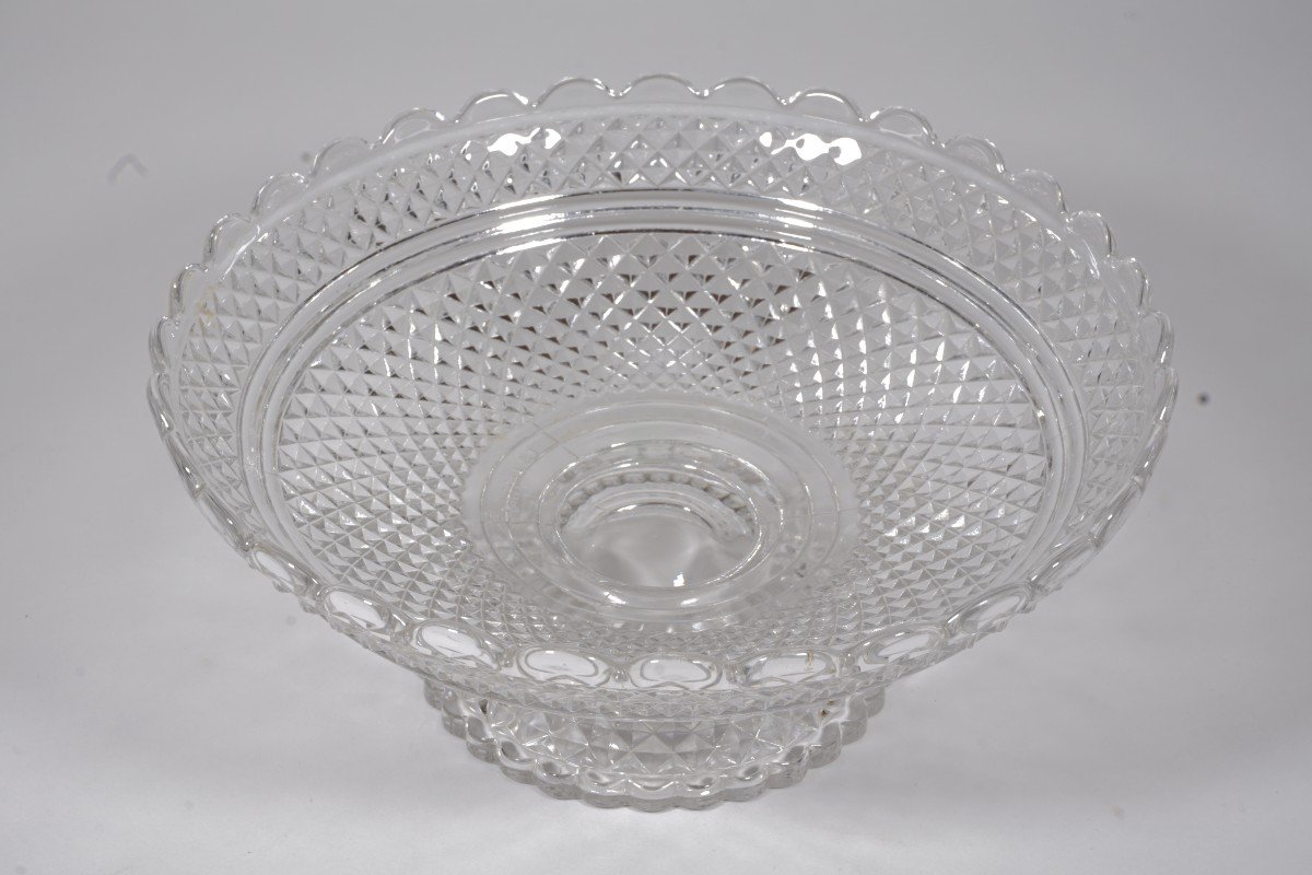 Baccarat Crystal Dessert Cup Moulé Diamants Biseaux-photo-1