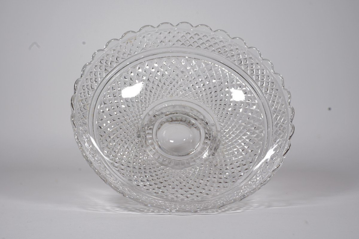 Baccarat Crystal Dessert Cup Moulé Diamants Biseaux-photo-3