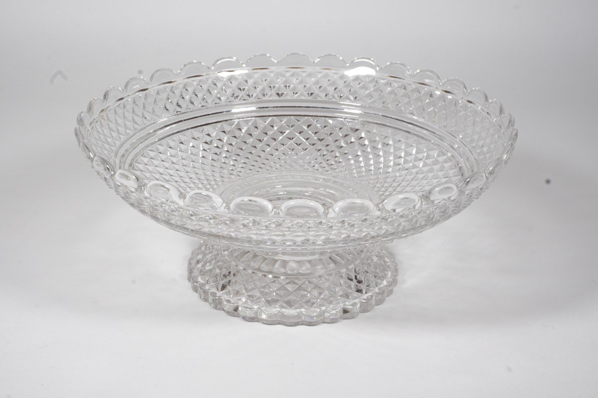 Baccarat Crystal Dessert Cup Moulé Diamants Biseaux