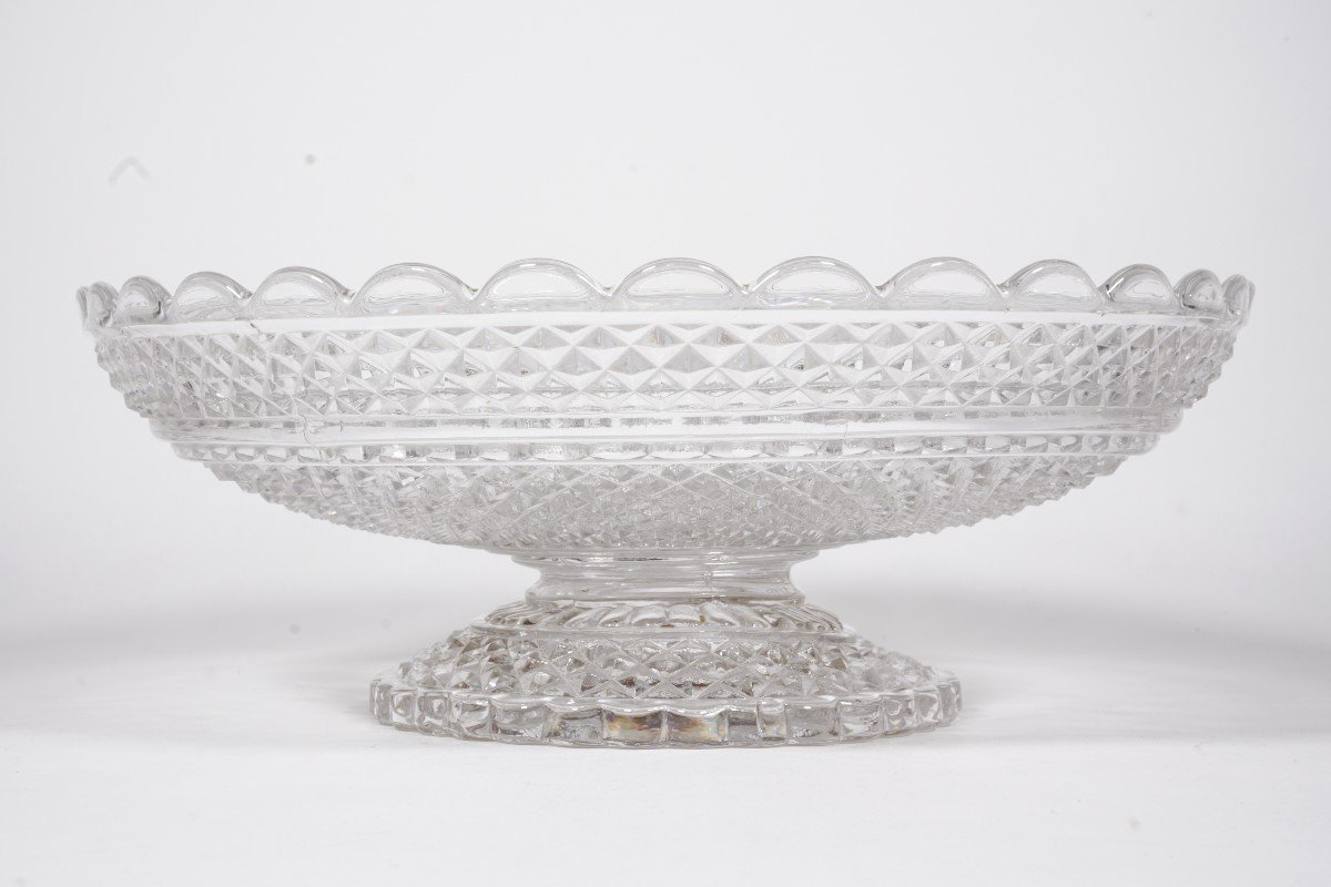 Baccarat Crystal Dessert Bowl Moulé Diamants Biseaux-photo-1