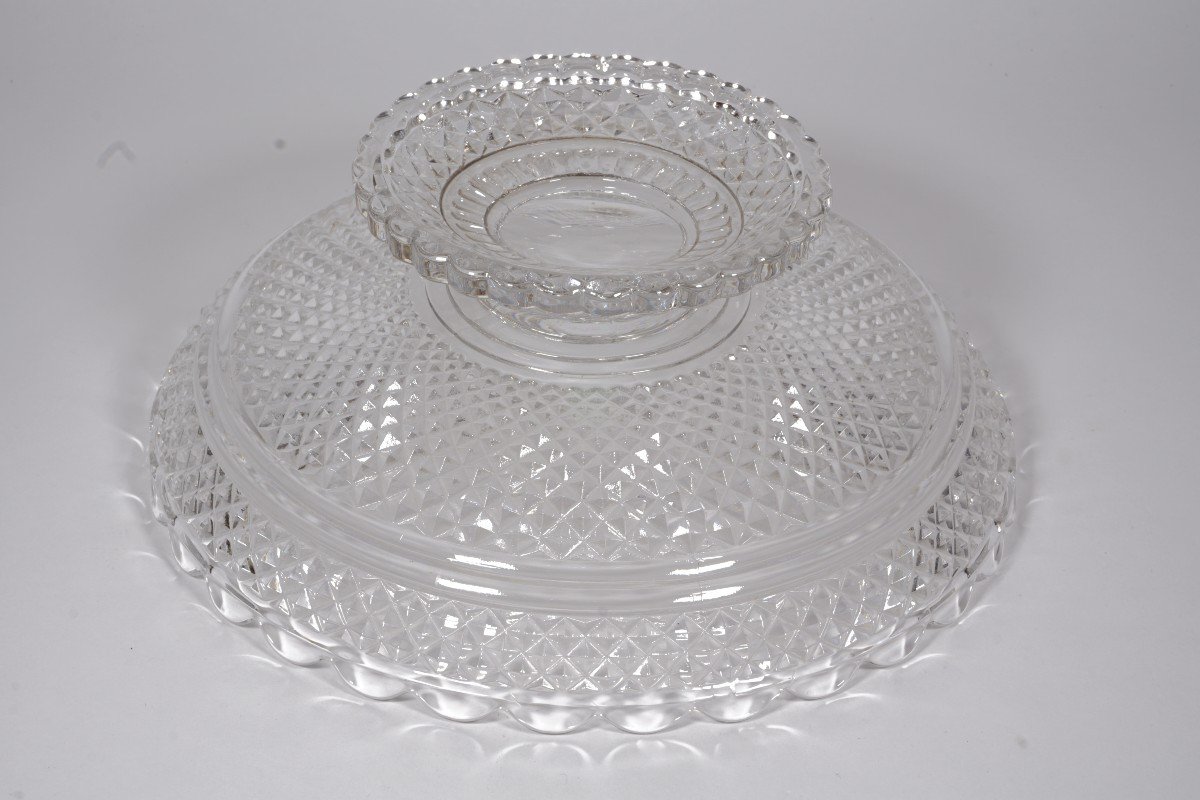 Baccarat Crystal Dessert Bowl Moulé Diamants Biseaux-photo-3