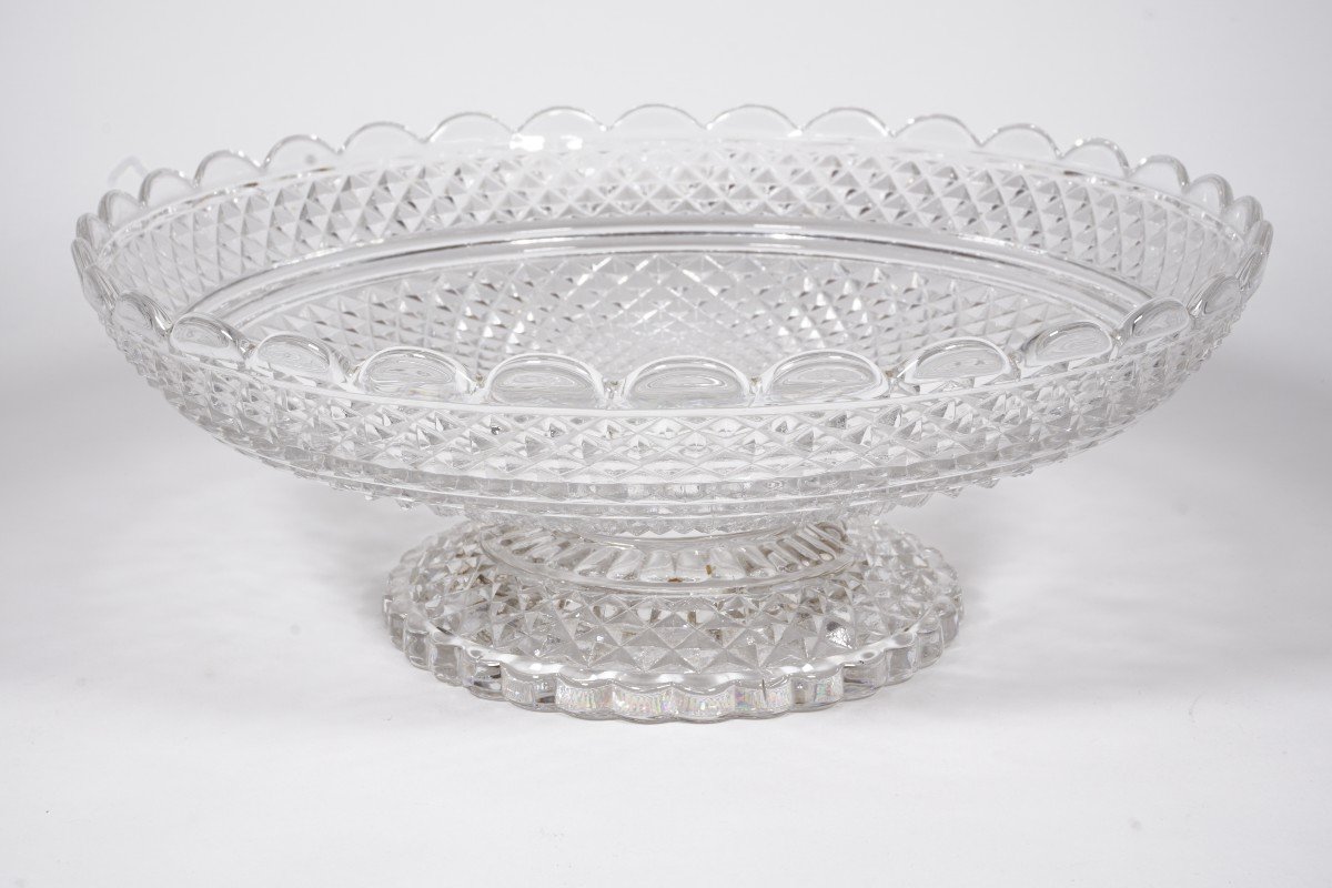 Coupe à dessert Cristal Baccarat Moulé Diamants Biseaux