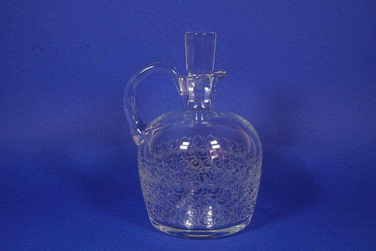 Whiskey Pitcher, Decanter With Handle, Baccarat Rohan Crystal-photo-2