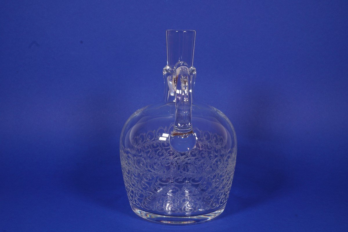 Whiskey Pitcher, Decanter With Handle, Baccarat Rohan Crystal-photo-3