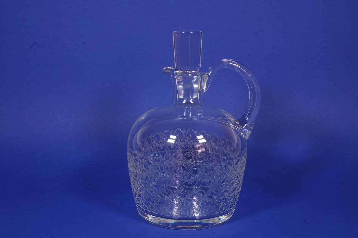 Whiskey Pitcher, Decanter With Handle, Baccarat Rohan Crystal-photo-4