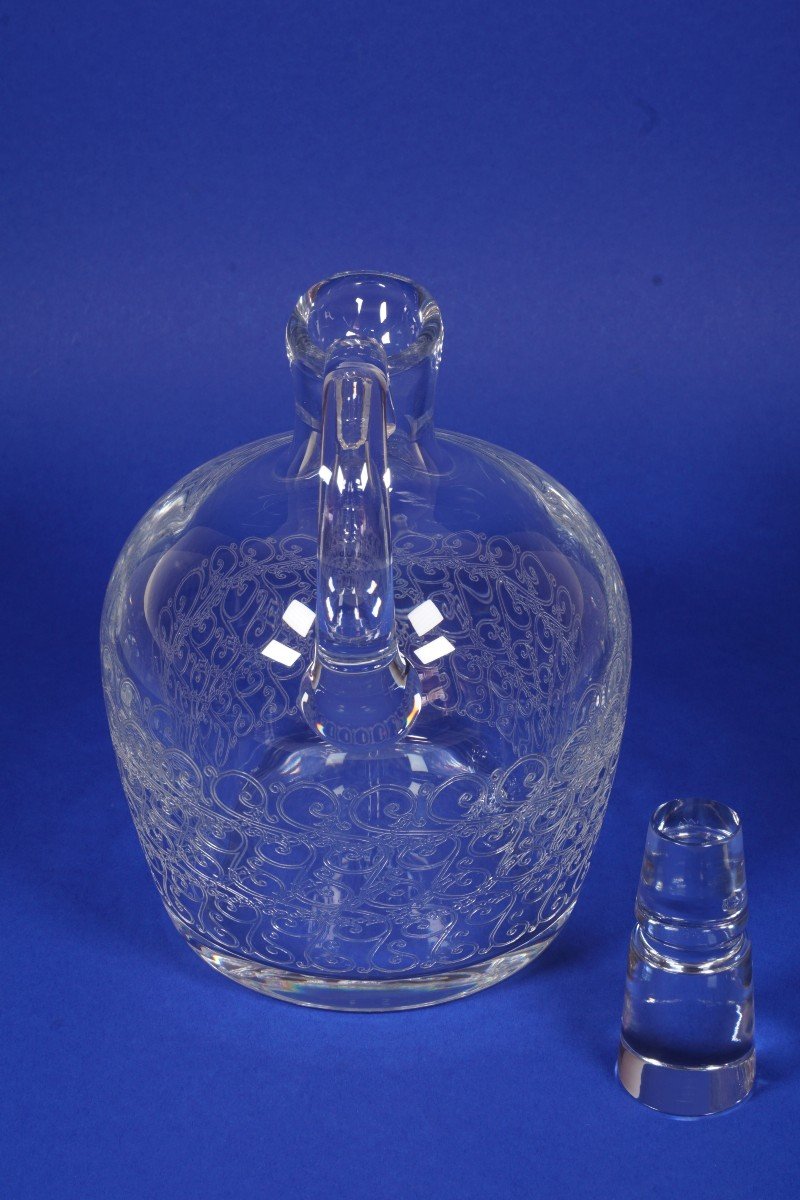 Whiskey Pitcher, Decanter With Handle, Baccarat Rohan Crystal-photo-3