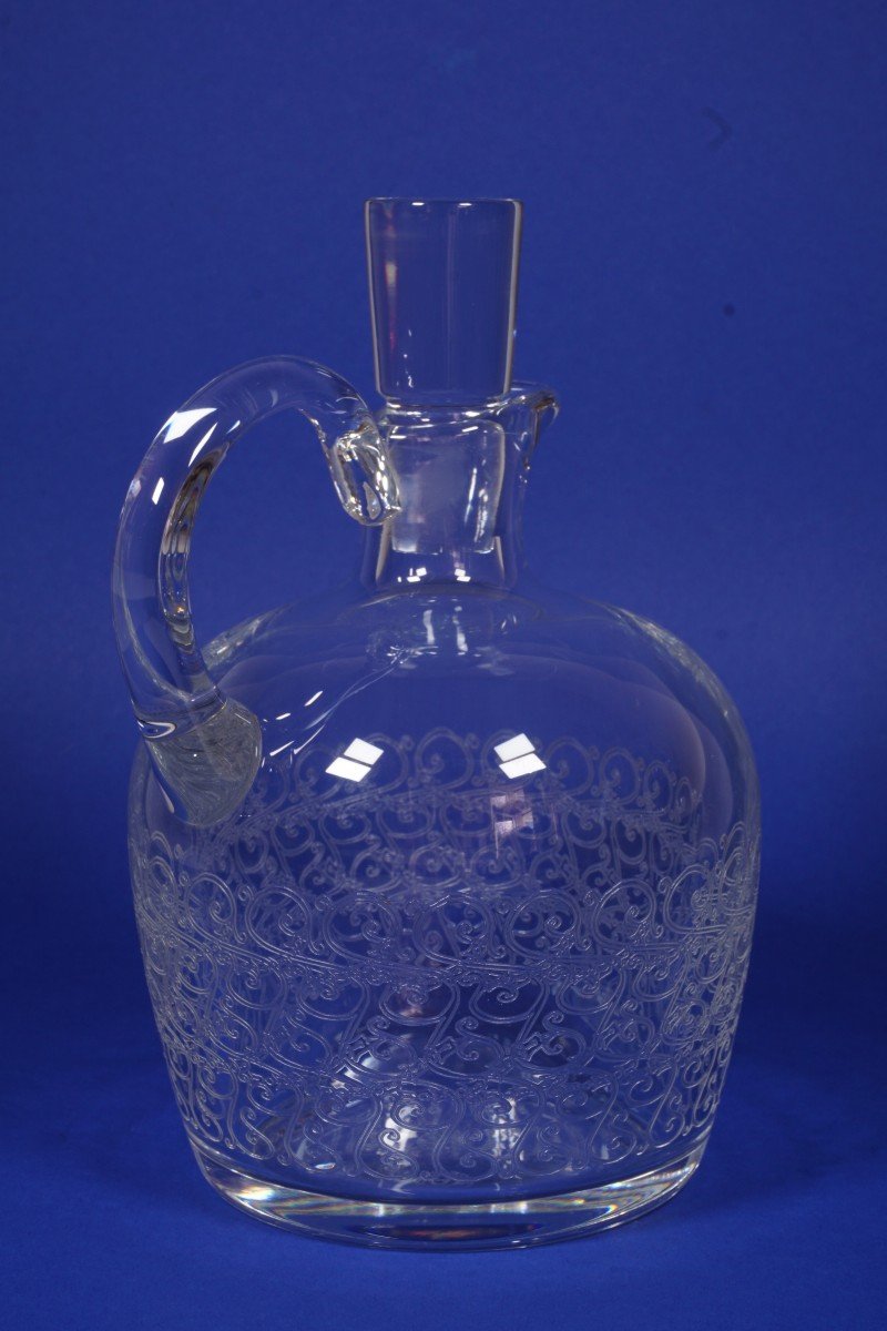 Whiskey Pitcher, Decanter With Handle, Baccarat Rohan Crystal-photo-7