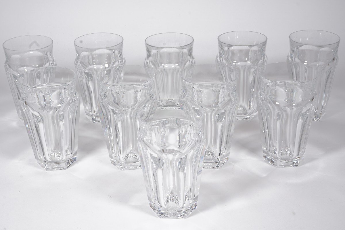 10 Baccarat Talleyrand Harcourt Crystal Goblets, Glasses-photo-2