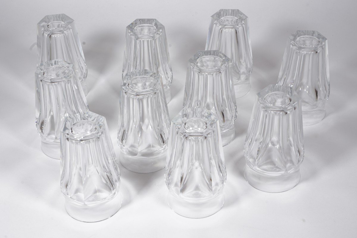 10 Gobelets, Verres Cristal Baccarat Talleyrand Harcourt-photo-3