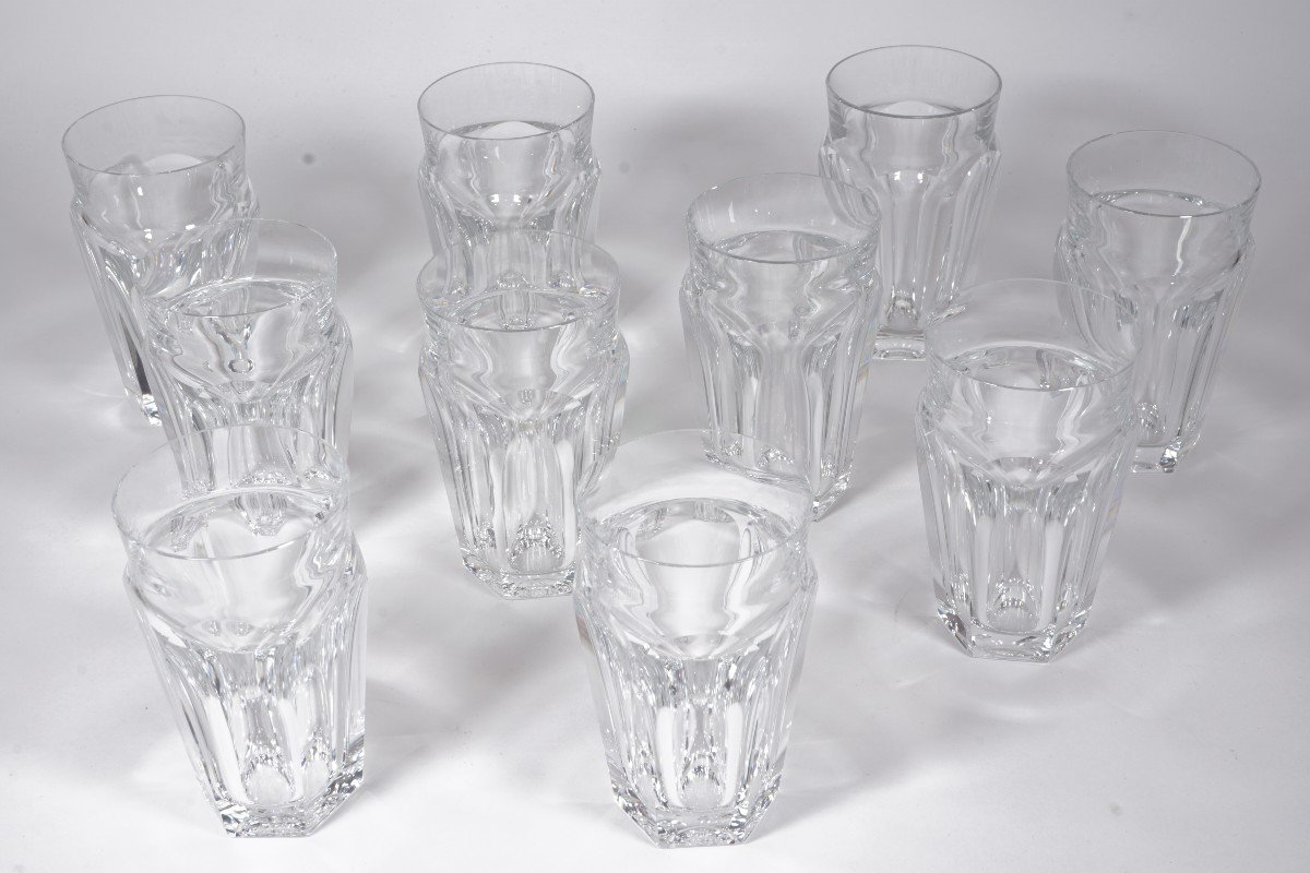 10 Gobelets, Verres Cristal Baccarat Talleyrand Harcourt-photo-4