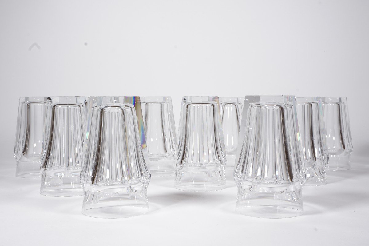 10 Gobelets, Verres Cristal Baccarat Talleyrand Harcourt-photo-2