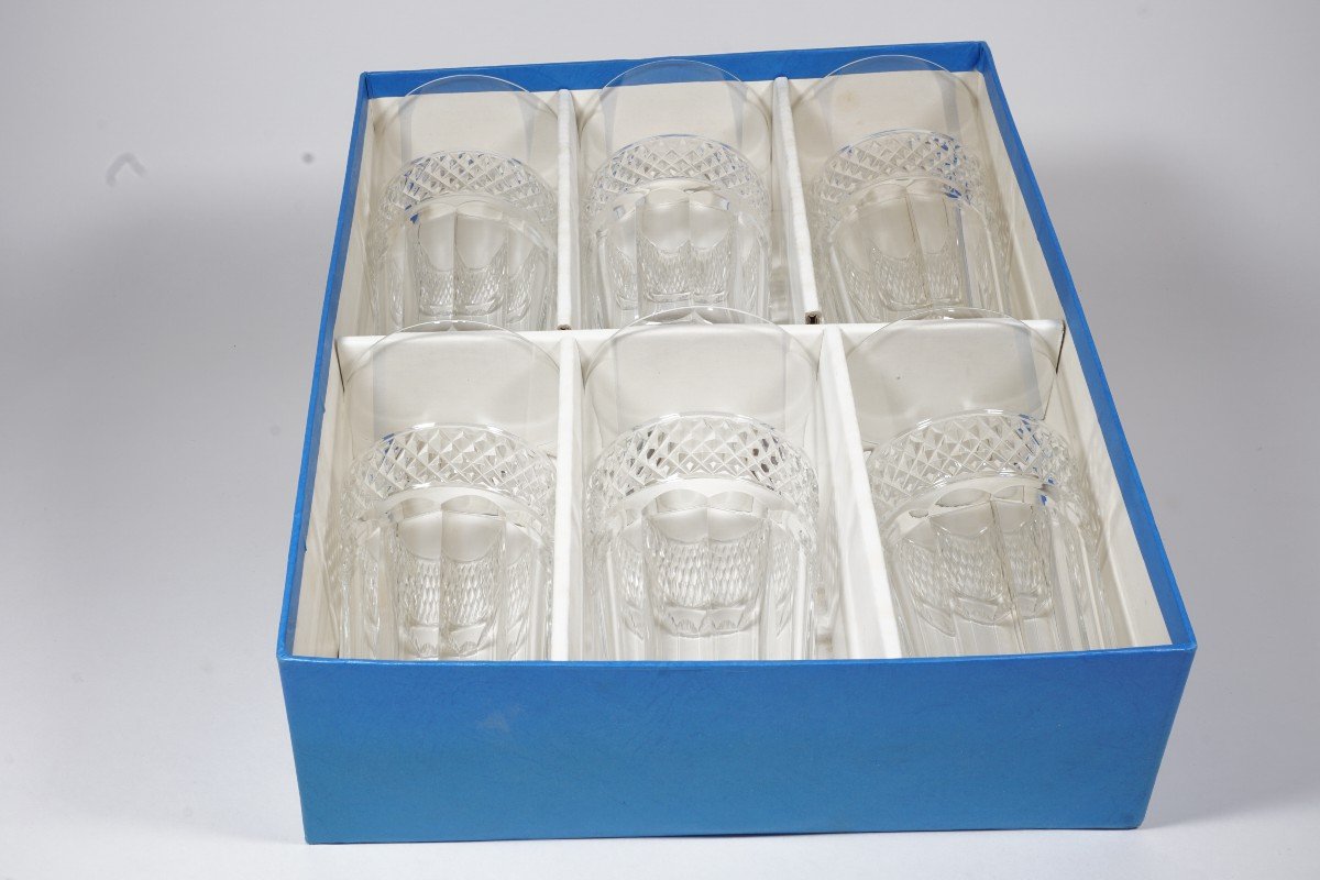 Coffret de 6 gobelets, chopes, Cristal Saint Louis Trianon-photo-3