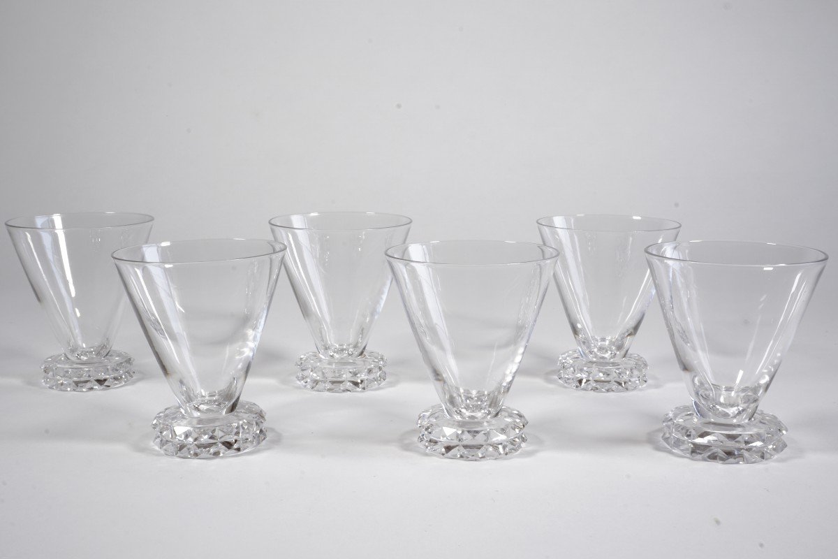 6 Verres à Apéritif Cristal Saint Louis Diamant-photo-2