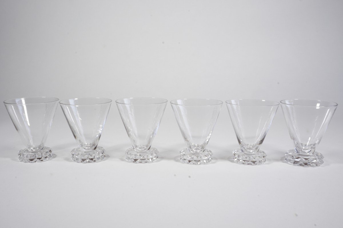 6 Verres à Apéritif Cristal Saint Louis Diamant-photo-4