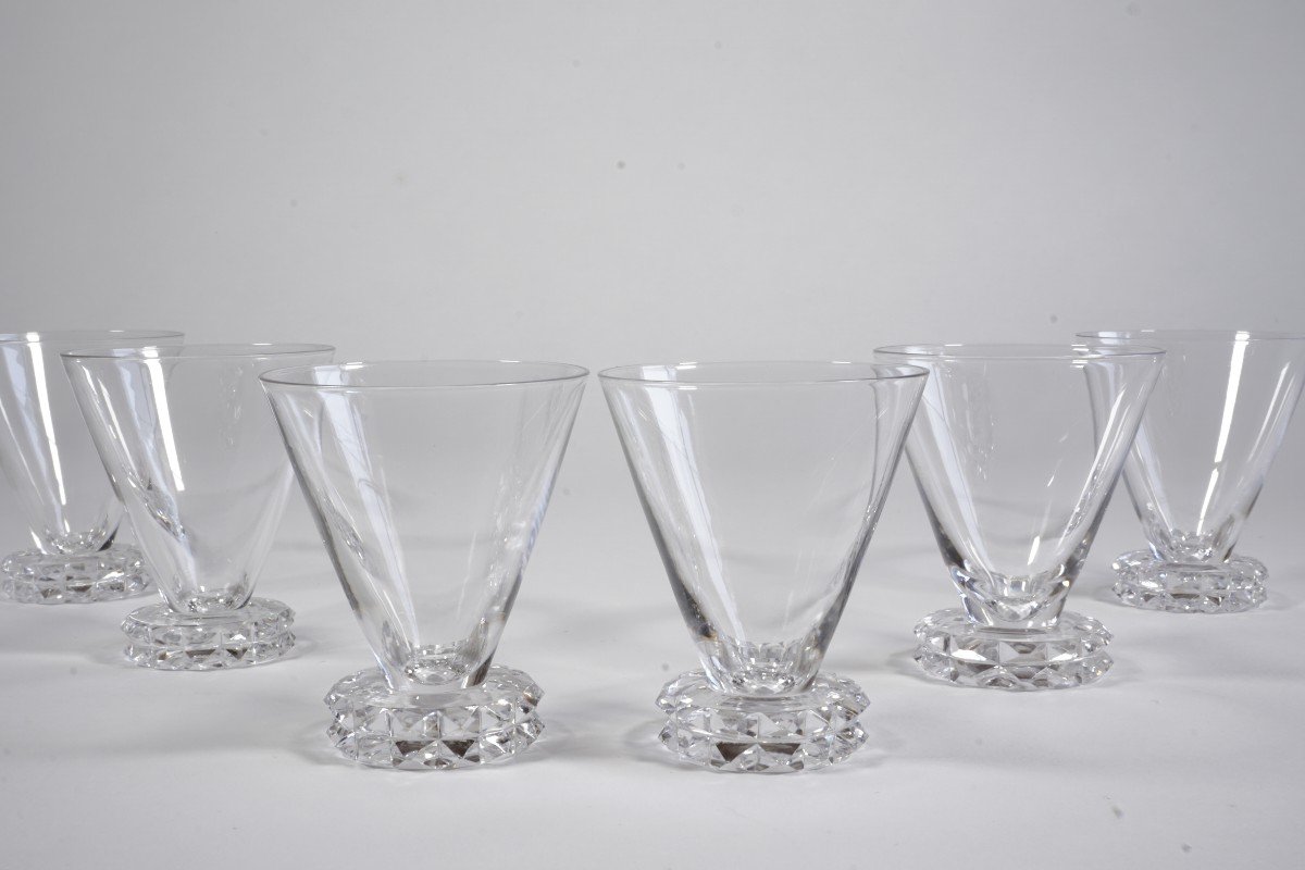 6 Verres à Apéritif Cristal Saint Louis Diamant-photo-2