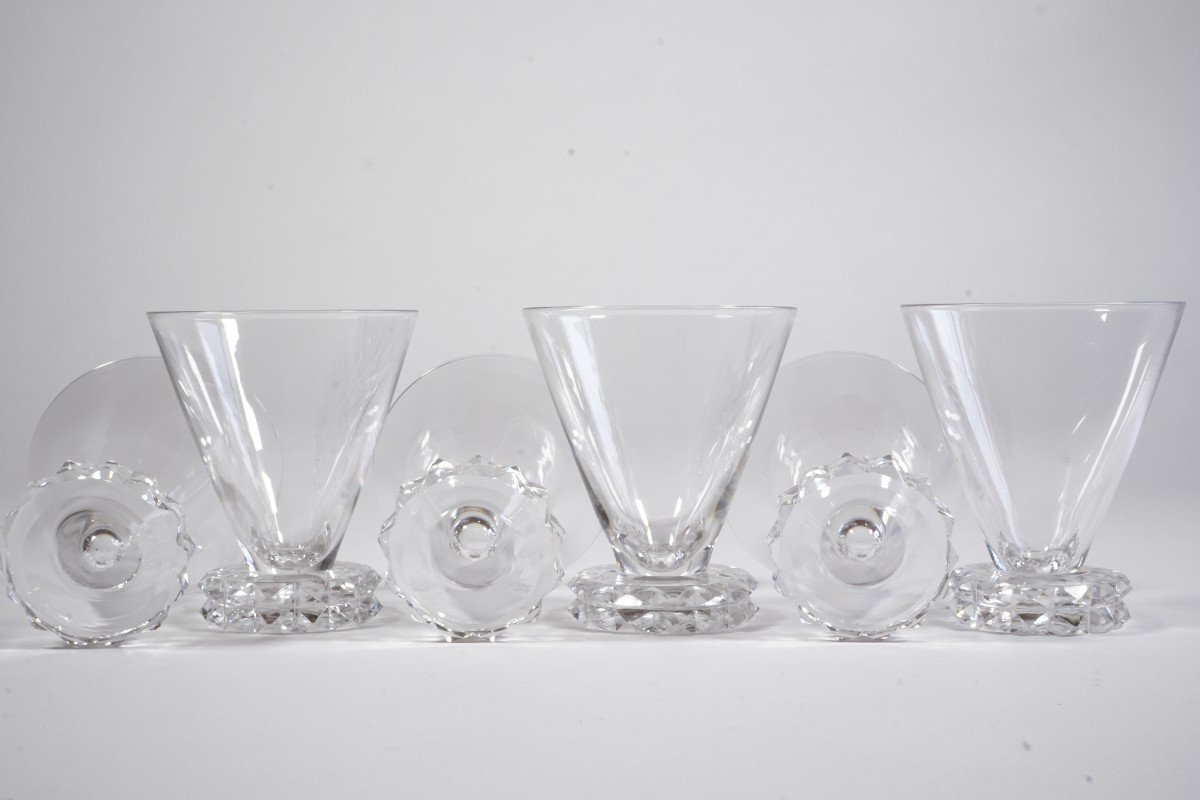 6 Verres à Apéritif Cristal Saint Louis Diamant-photo-3