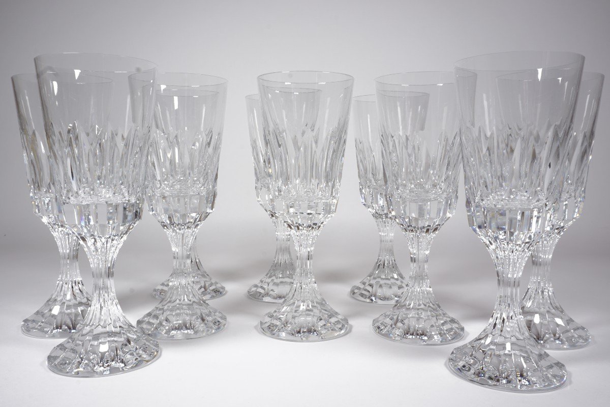 10 Verres à Vin N°3 Cristal Baccarat Assas-photo-3