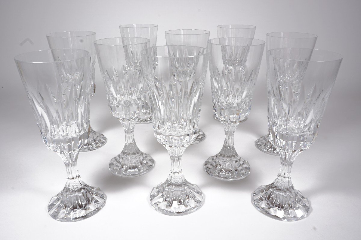 10 Verres à Vin N°3 Cristal Baccarat Assas-photo-2