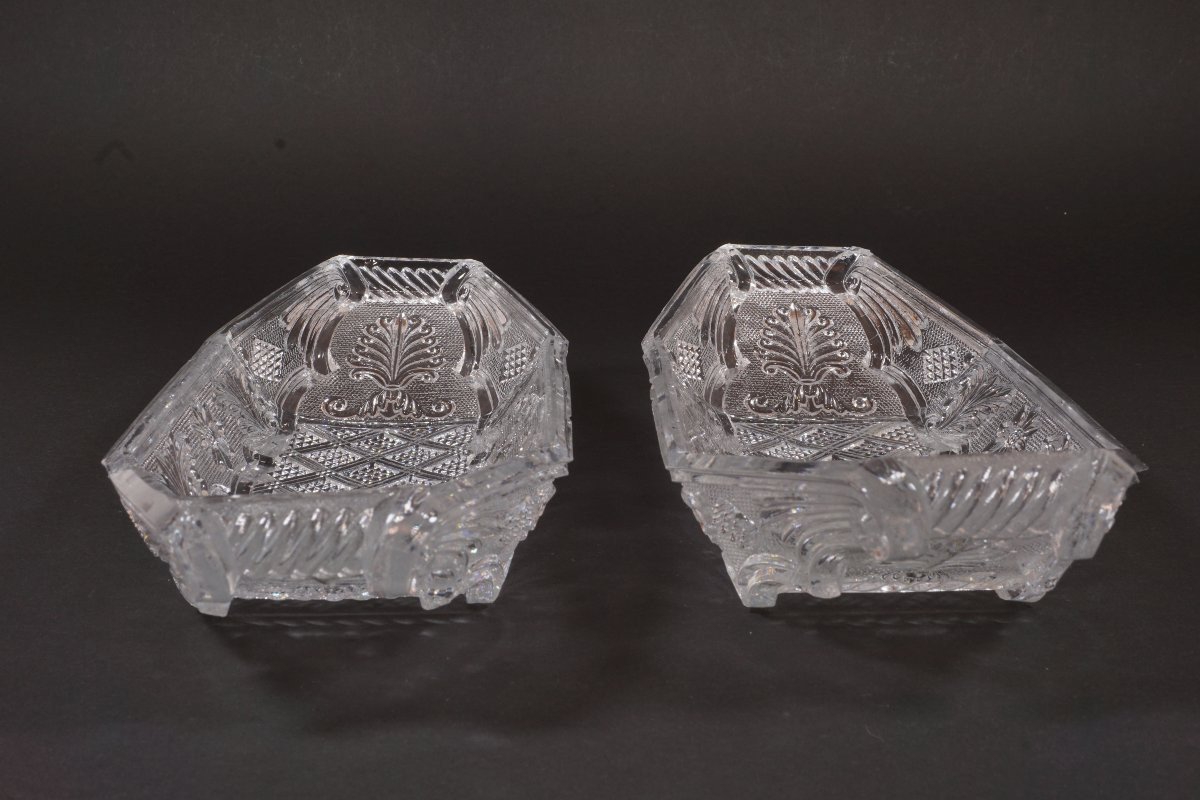 Pair Of Antique Baccarat Charles X Crystal Dishes-photo-1