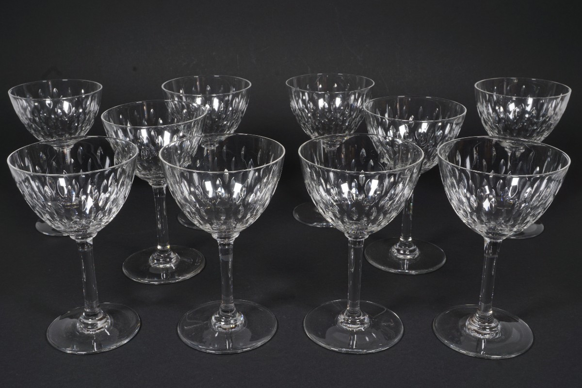 10 verres à vin Cristal Baccarat Marengo