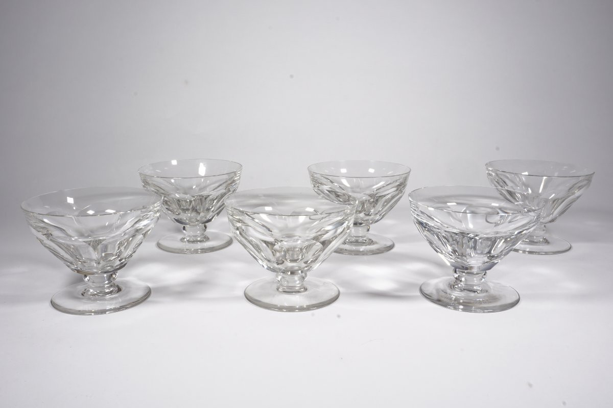 6 Baccarat Talleyrand , Harcourt Crystal Champagne Glasses-photo-3