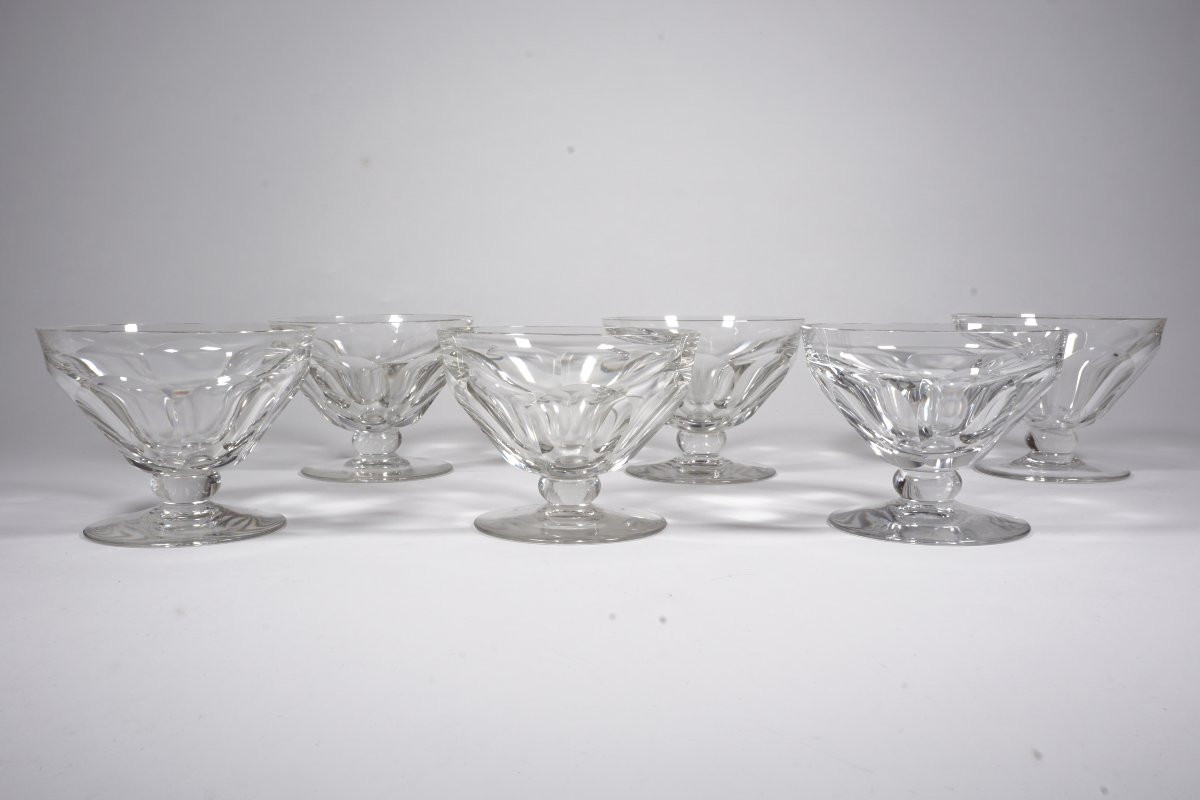 6 Baccarat Talleyrand , Harcourt Crystal Champagne Glasses-photo-1