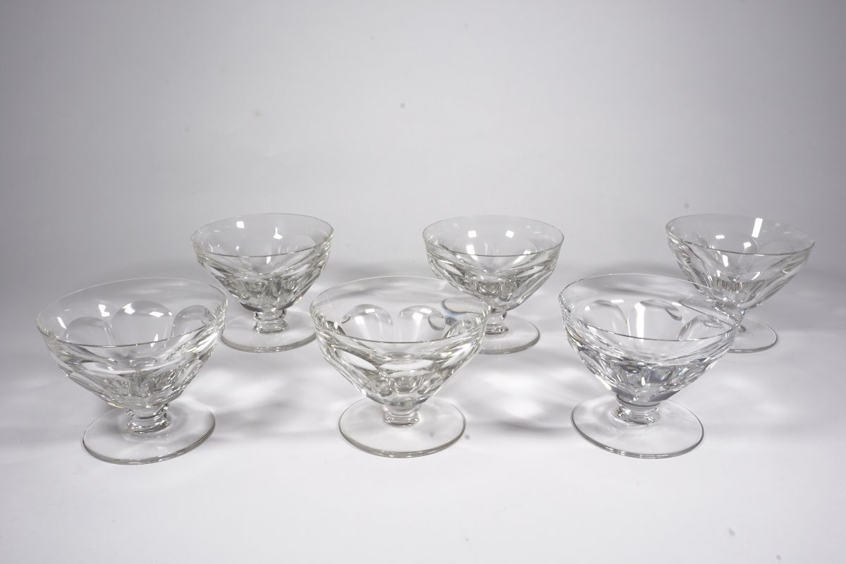 6 Baccarat Talleyrand , Harcourt Crystal Champagne Glasses-photo-2