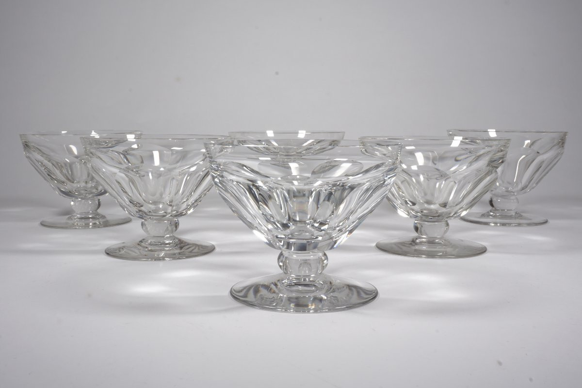 6 Baccarat Talleyrand , Harcourt Crystal Champagne Glasses-photo-4