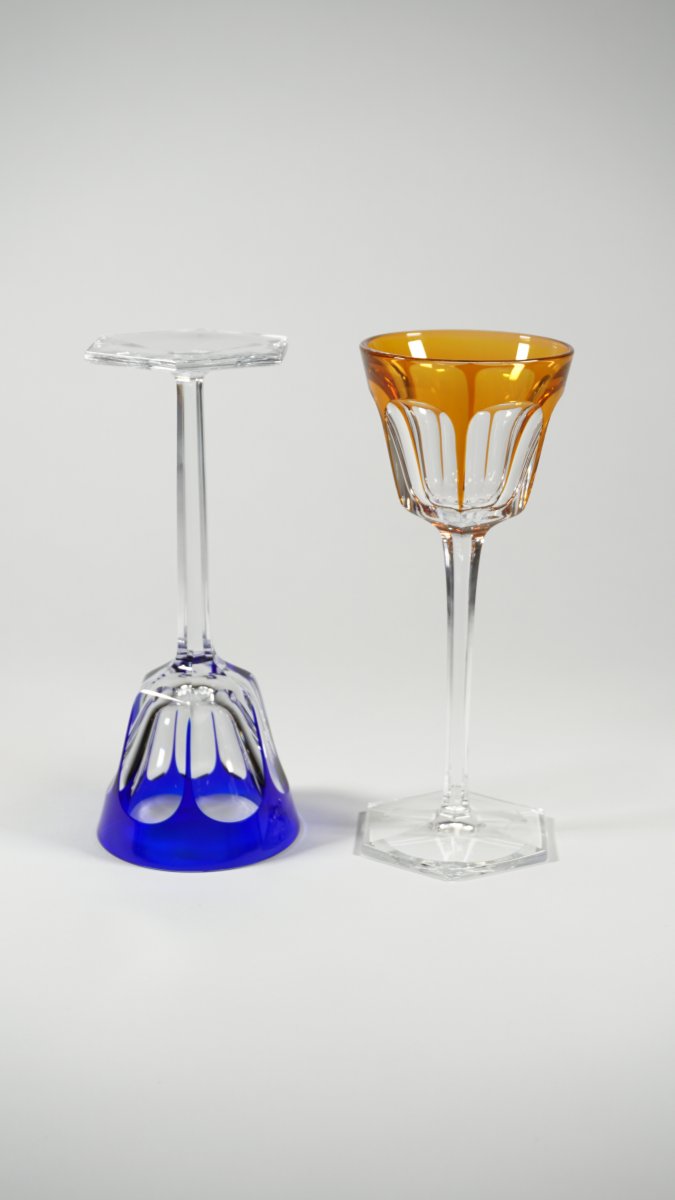 Série De 6 Verres à Vin Du Rhin (roëmer) Cristal Baccarat Modèle Harcourt-photo-4