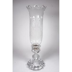 Bougeoir, Photophore Cristal Baccarat Bambou Tors