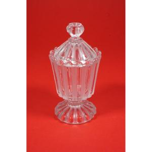 Baccarat Crystal Mustard Pot Baguettes  Alternées End Of 19th Century