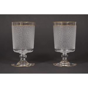 Pair Of Glasses, Old Saint Louis Crystal Goblets