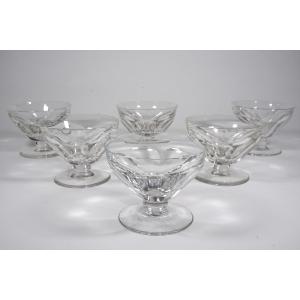 6 Baccarat Talleyrand , Harcourt Crystal Champagne Glasses