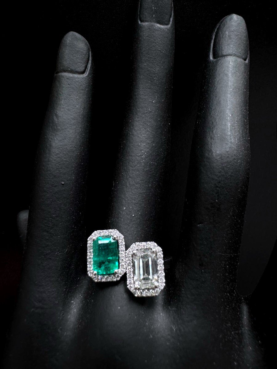 Emerald & Emerald Diamond Ring-photo-1