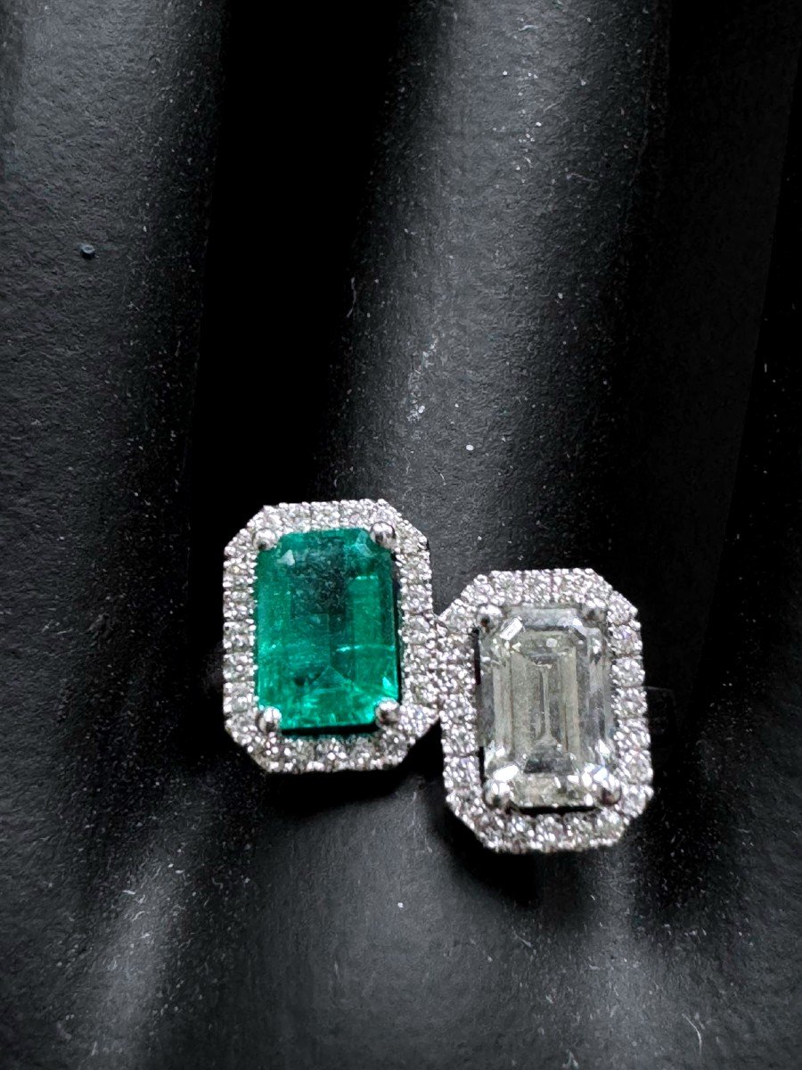 Emerald & Emerald Diamond Ring-photo-2