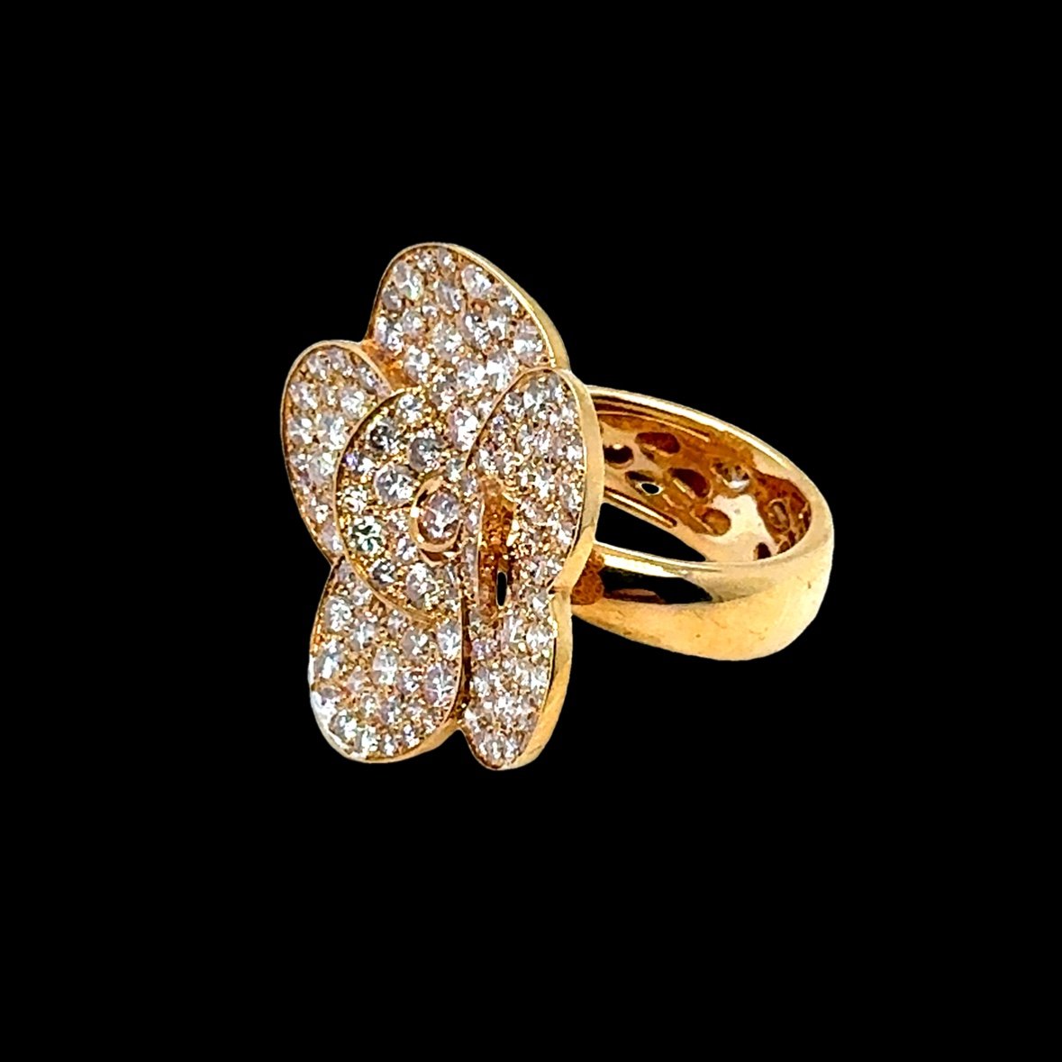 Flower Ring Rose Gold & Diamonds-photo-1