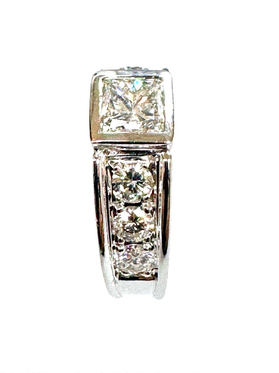 Bague Princesse & Diamants Rondes  Or Blanc 18kt-photo-2