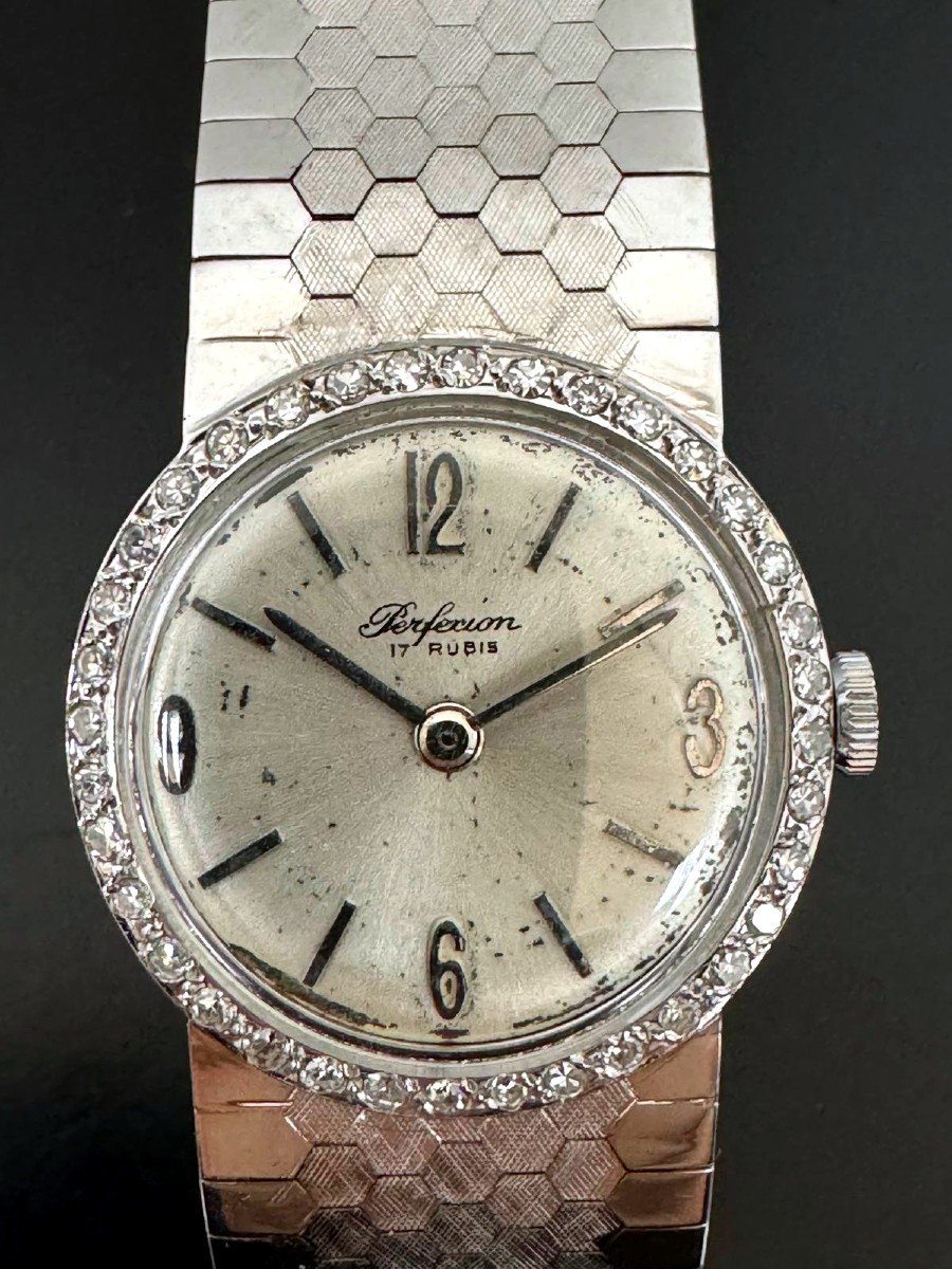  Montre De Luxe En Or Gris  Avec Diamants-photo-2