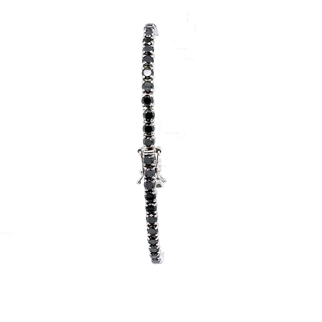 18kt White Gold Bracelet Set With Black Diamonds-photo-3