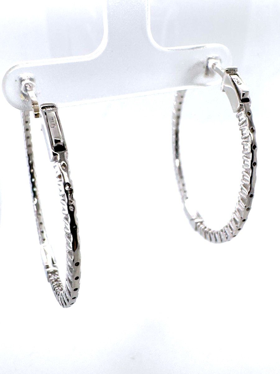 18kt White Gold And Diamond Earrings-photo-2