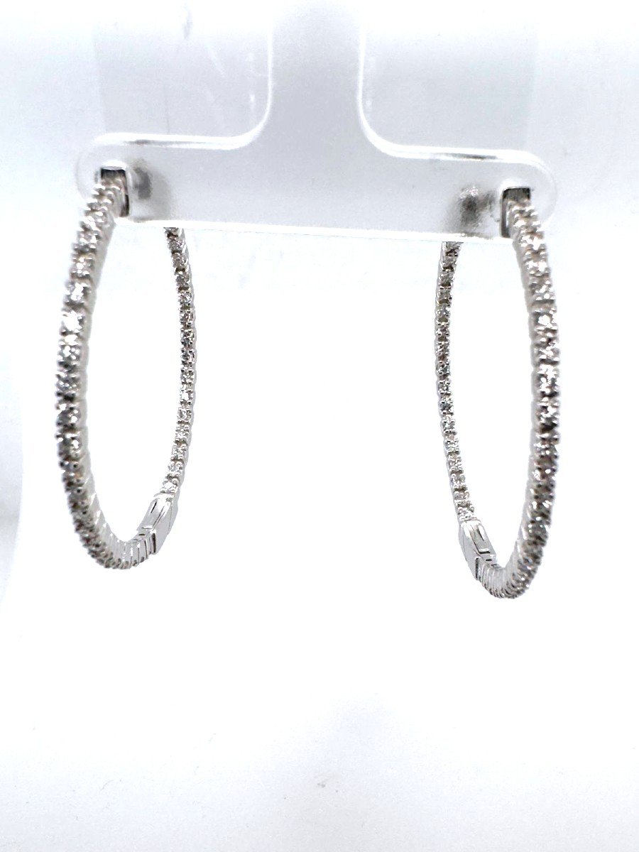 18kt White Gold And Diamond Earrings