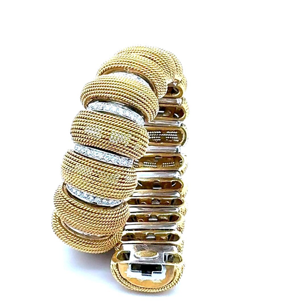 Bracelet 18ct. Gold  Bicolor Set With Diamonds