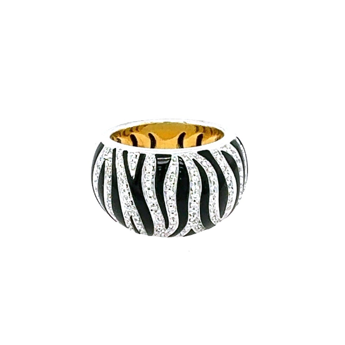 Ring White Gold Diamond & Black Rodiated -photo-2