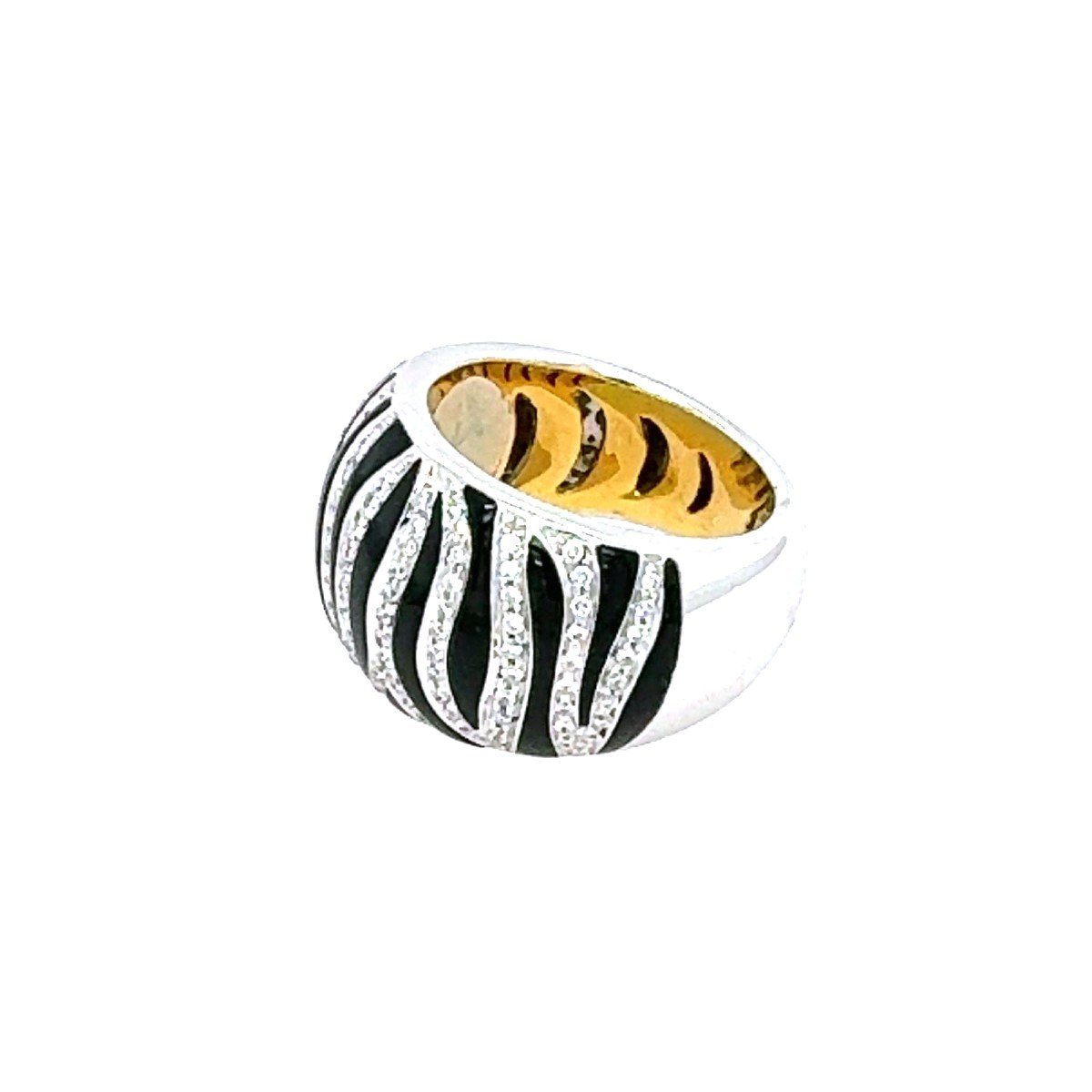 Ring White Gold Diamond & Black Rodiated -photo-4