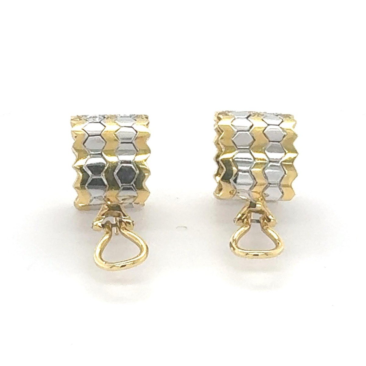 Boucles D’oreilles Bicolore & Diamants -photo-3