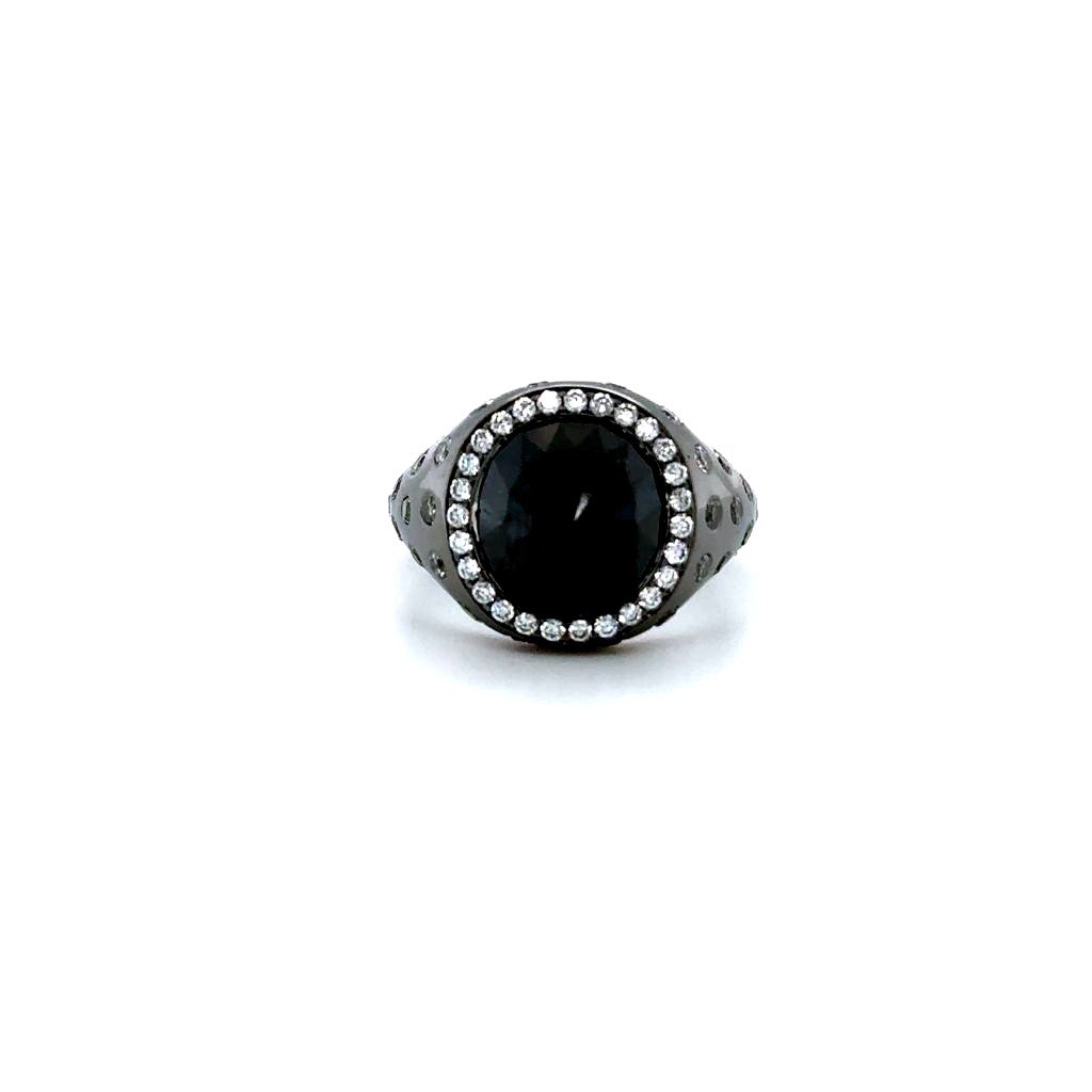 Bague Or Rhodiée Noir