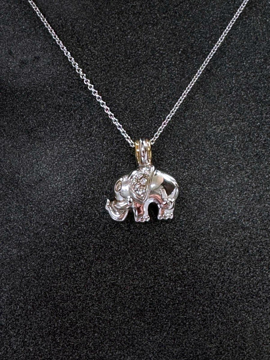 Pendentif  éléphant Ornée de Diamants-photo-2