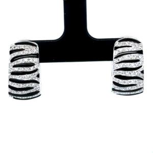 Boucles D’oreilles Diamant  & Rodium noir