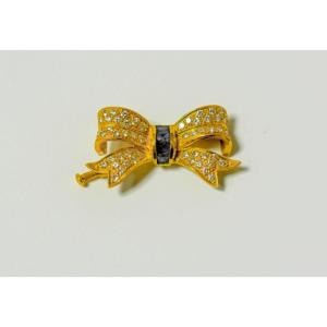 Diamond & Sapphire Butterfly Brooch