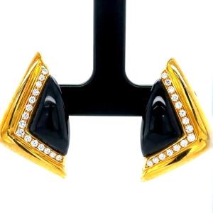 Diamond & Black Onyx Earrings